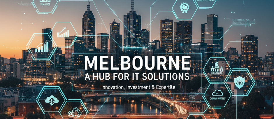 Australian volunteers using tech platforms for e-learning, volunteer management, and community engagement with Melbourne skyline.