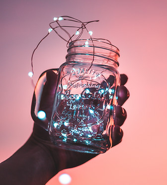 String Lights in Jar
