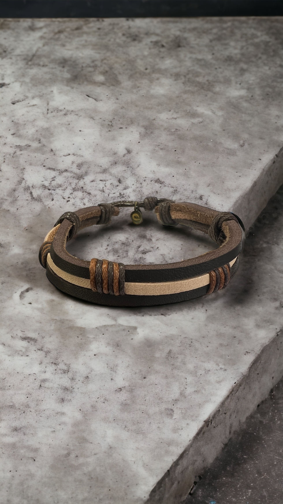 Thumbnail: Vintage 2 Tone Leather Bracelet