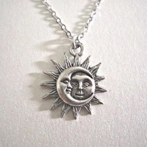 Thumbnail: Necklace with sun / moon pendant