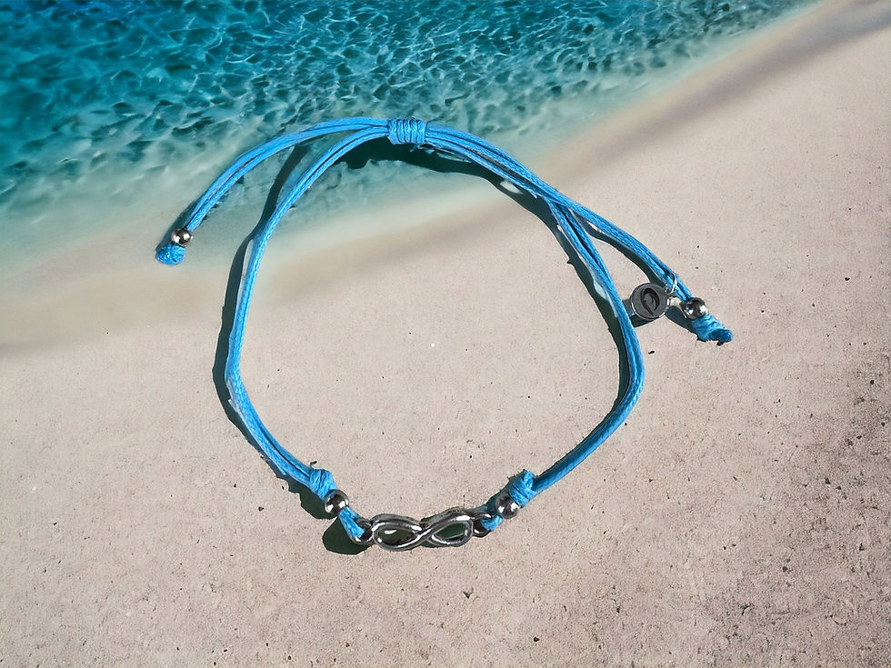 Thumbnail: Double Strand Cord Bracelet with Infinity Charm