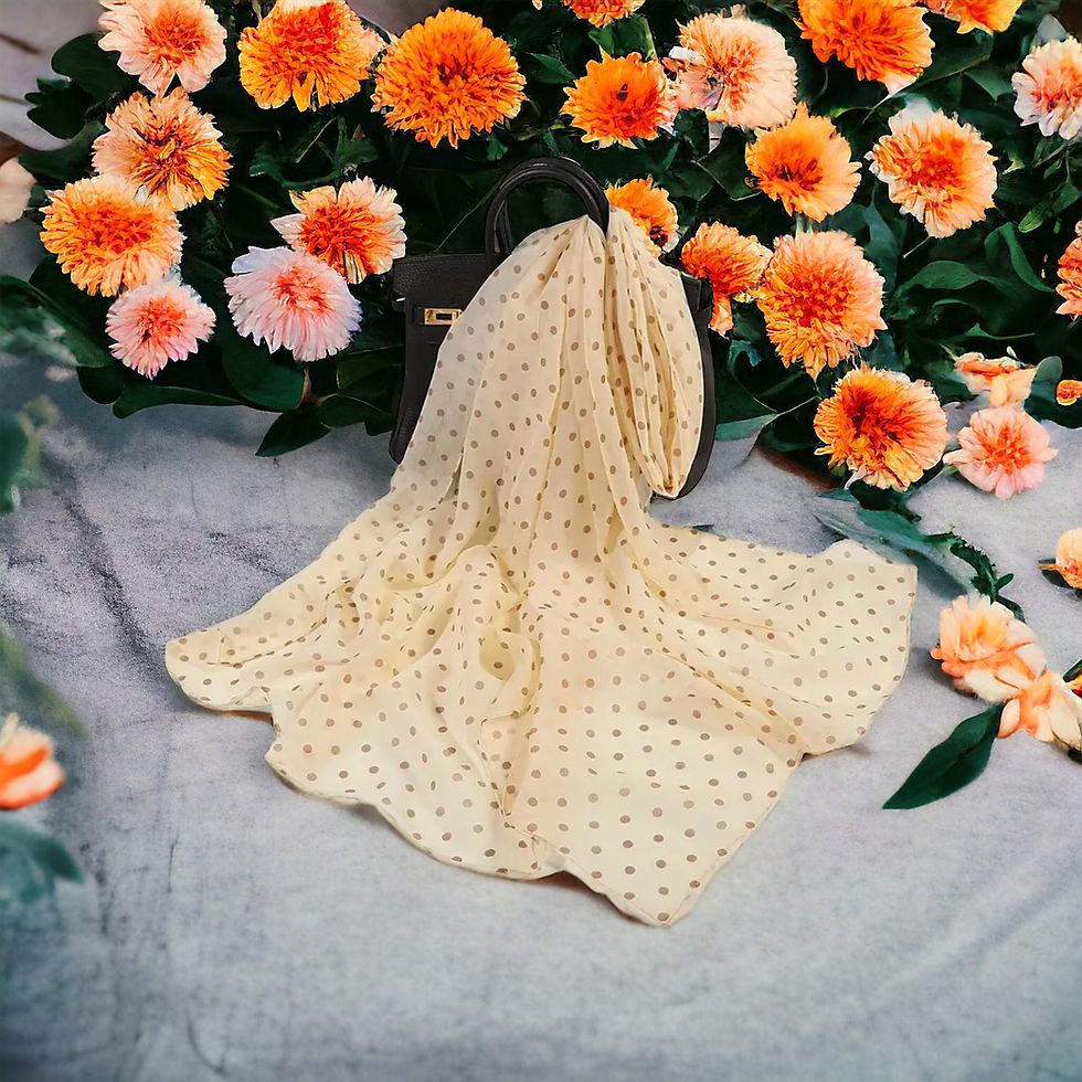 Thumbnail: Delicate Polka Dot Lightweight Chiffon Scarf / Sunscreen