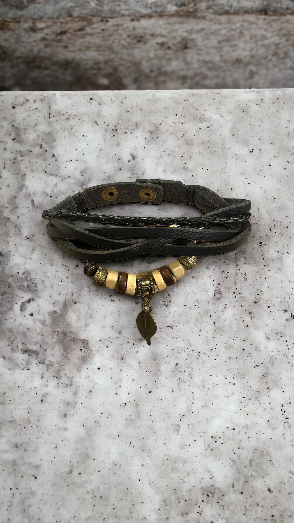 Thumbnail: Vintage Leather, Tribal Wristband