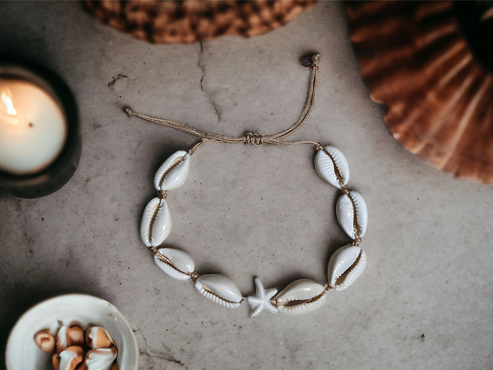 Thumbnail: Puka Shell & Starfish Adjustable Bracelet / Anklet