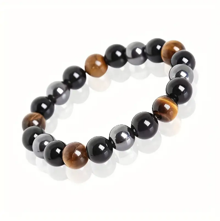 Thumbnail: 8mm Natural Stone Bead Adjustable Bracelet for Protection