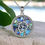 Thumbnail: Silver Sea Turtle and Abalone Circle Pendant Necklace