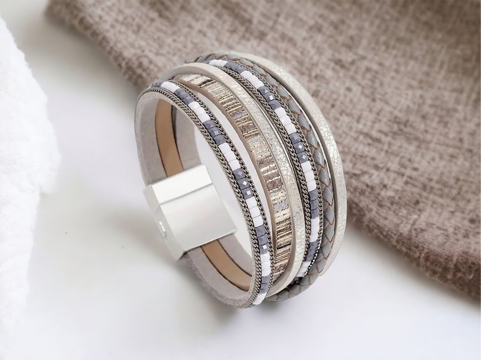 Thumbnail: Multi-Layer Boho Style Wrap Leather Wristband