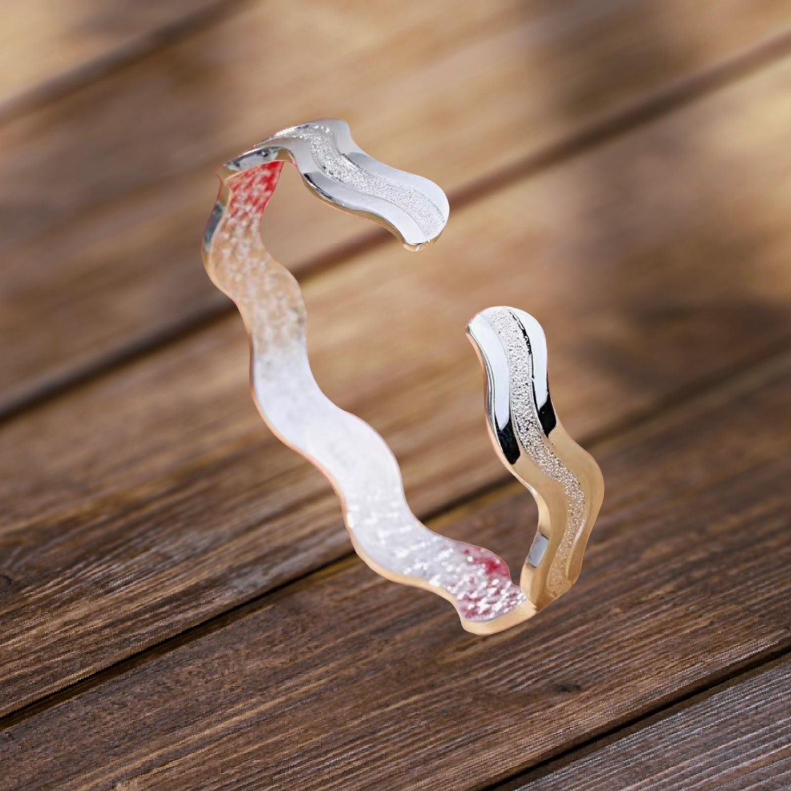 Silver Wavy Bangle