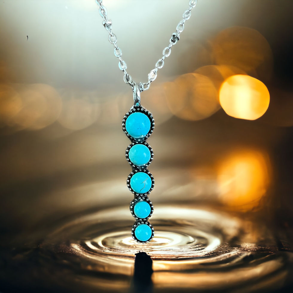 Thumbnail: Vintage Turquoise Graduated Drop Necklace