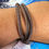 Thumbnail: Vintage Leather Triple Band Adjustable Bracelet