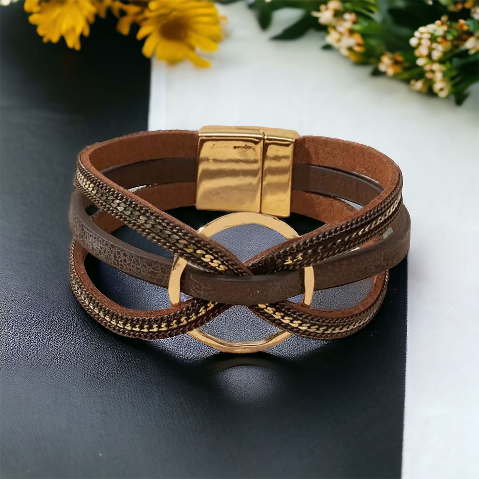 Thumbnail: Multi-Layer Boho Style Wrap Leather Wristband