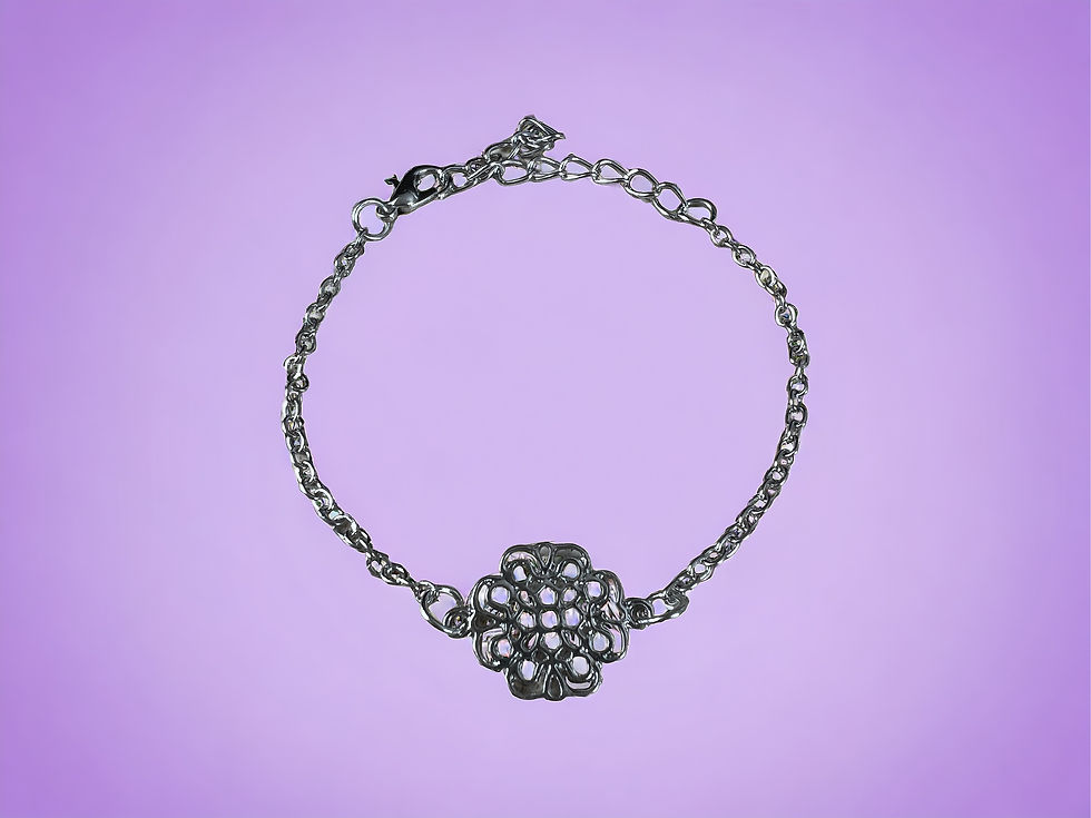 Thumbnail: Silver bracelet with decorative charm