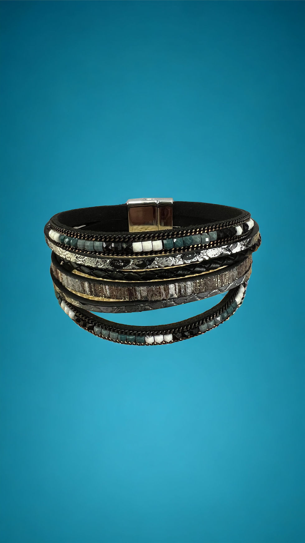Thumbnail: Multi-Layer Boho Style Wrap Leather Wristband