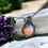 Thumbnail: Necklace with iridescent glass pendant (round or oval)