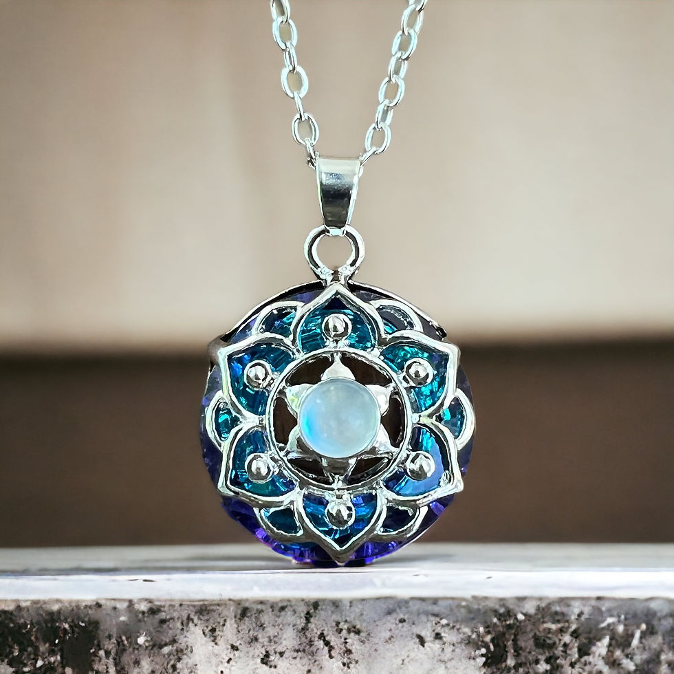 Thumbnail: Lotus Moonstone Pendant Necklace