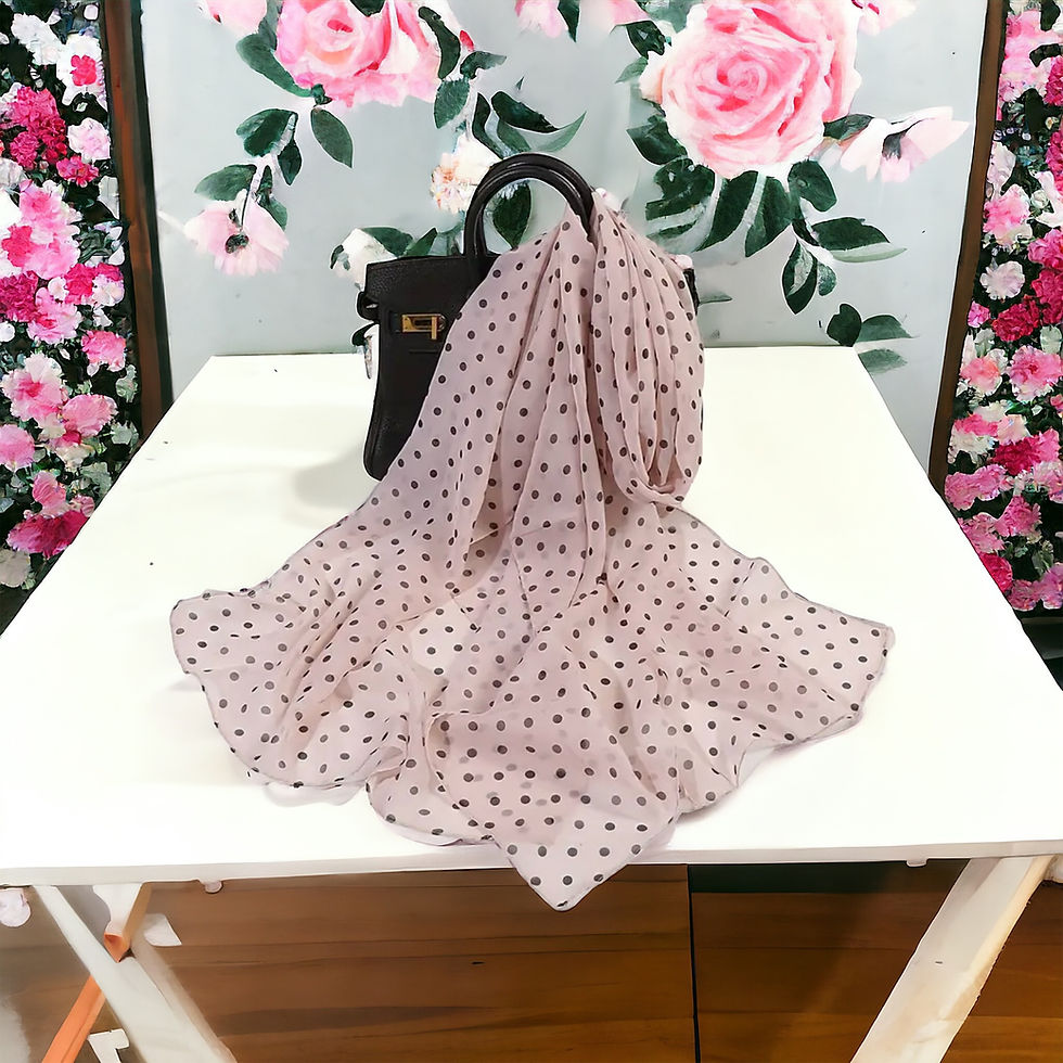 Thumbnail: Delicate Polka Dot Lightweight Chiffon Scarf / Sunscreen