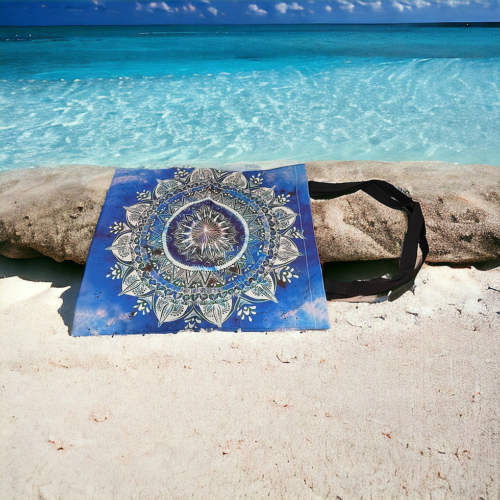 Thumbnail: Boho Mandala Print Tote Bag