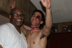 On the set of Dark Visitor