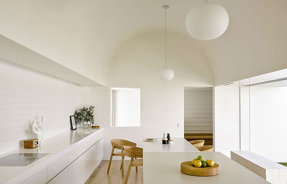 Bishops Plastering Sydney gyprock repairs northern beaches plasterers interiors arch white kitchen