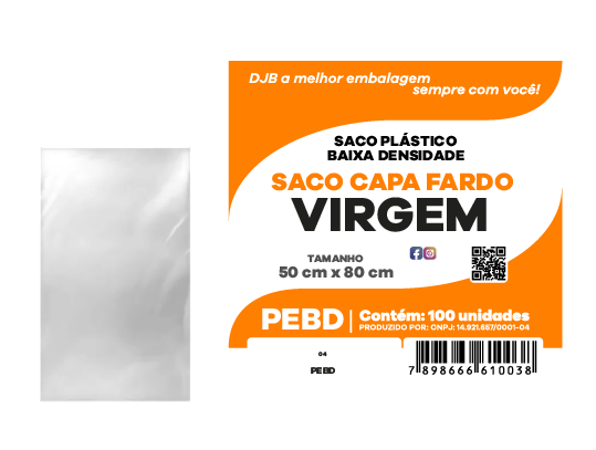 Saco Capa Fardo - Virgem 50 x 80 x 0.009