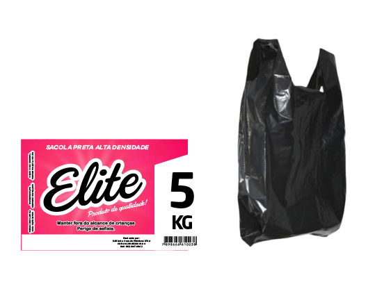 Sacola Preta Alta Densidade - 5kg 30 x 45 x 04