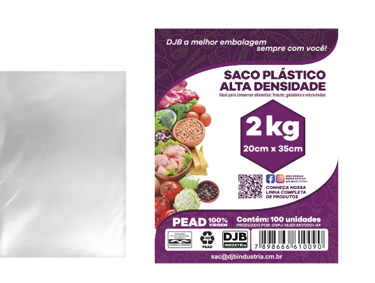 Saco de Alta Densidade 2kg 20 x 35 x 0.007