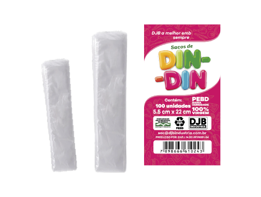 Saco de Baixa Densidade - DINDIN 5.5 x 22 x 0.004