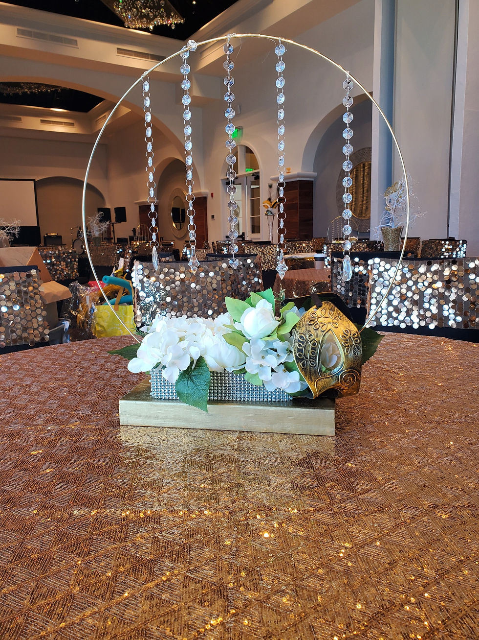 Vlack and Gold Floral Centerpiece