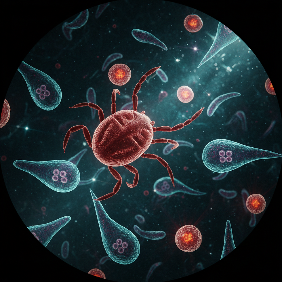 Microscopic view of parasites and pathogens