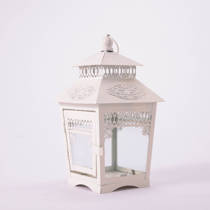 Small Square Vintage Lantern with Candle