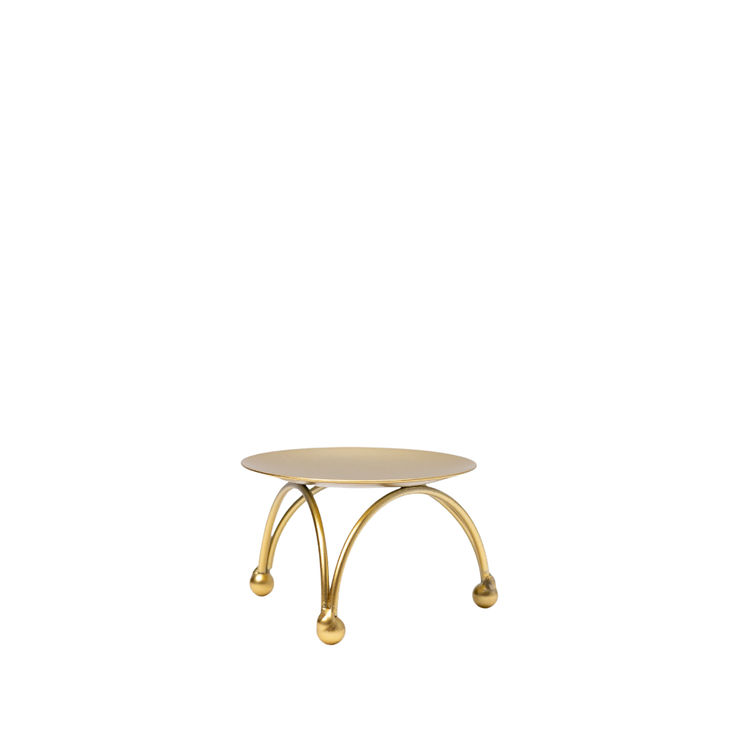 Gold Candle Saucer - Footed