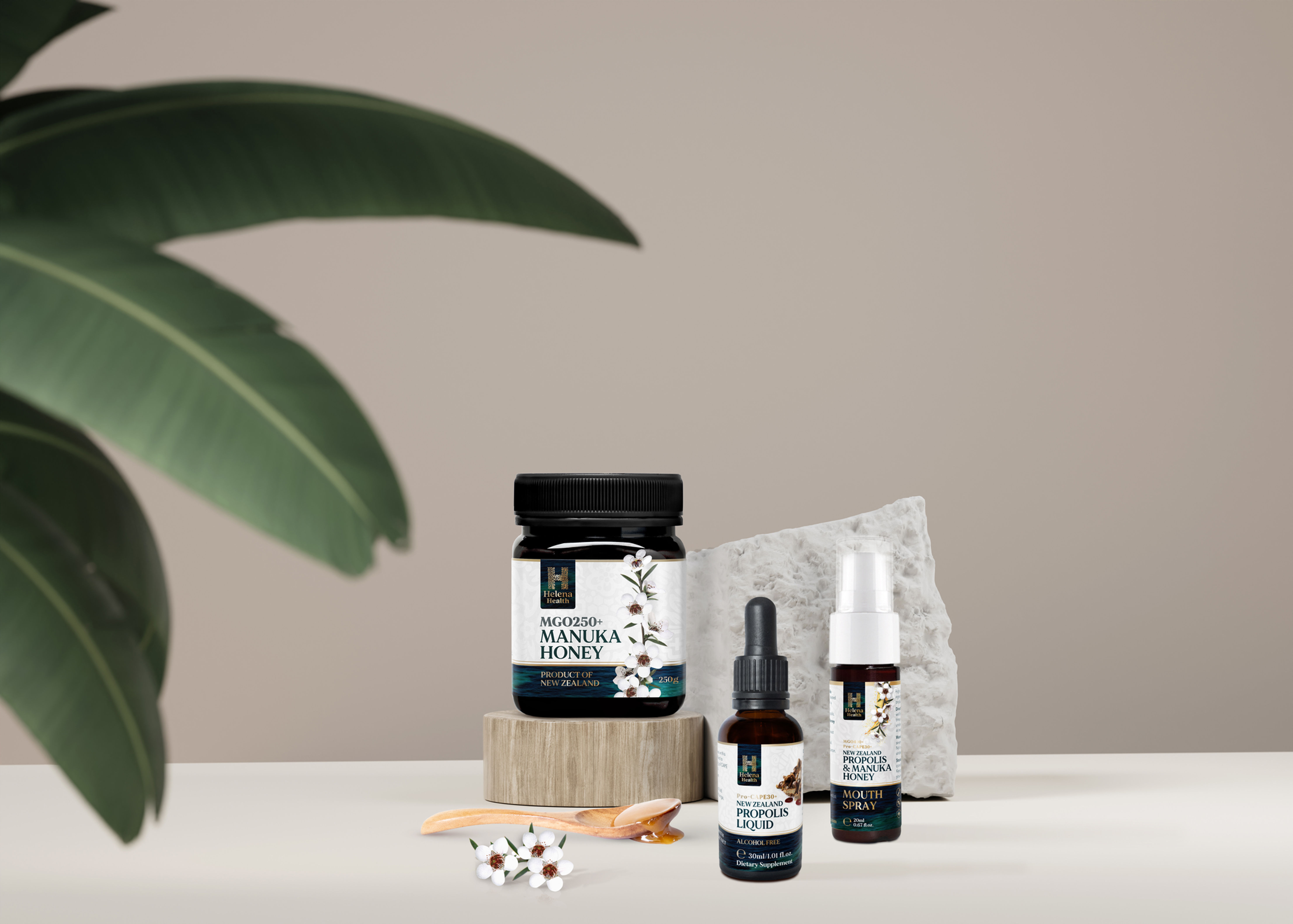 组合优惠：蜂胶滴剂 + 口腔喷雾 + 麦卢卡蜂蜜 MGO250+