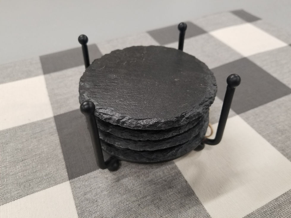 Thumbnail: CUSTOM ENGRAVABLE SLATE COASTER IN ROUND OR SQUARE