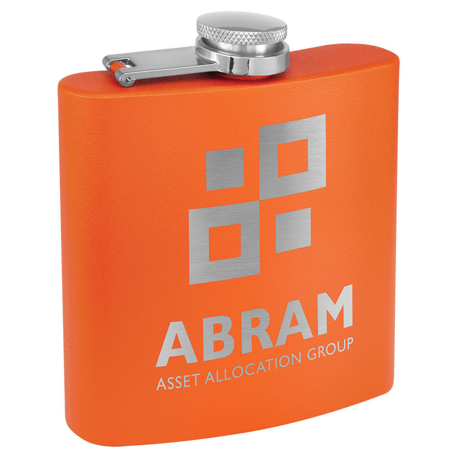 Thumbnail: CUSTOM ENGRAVABLE 6 OZ. POWDER COATED STAINLES STEEL FLASK