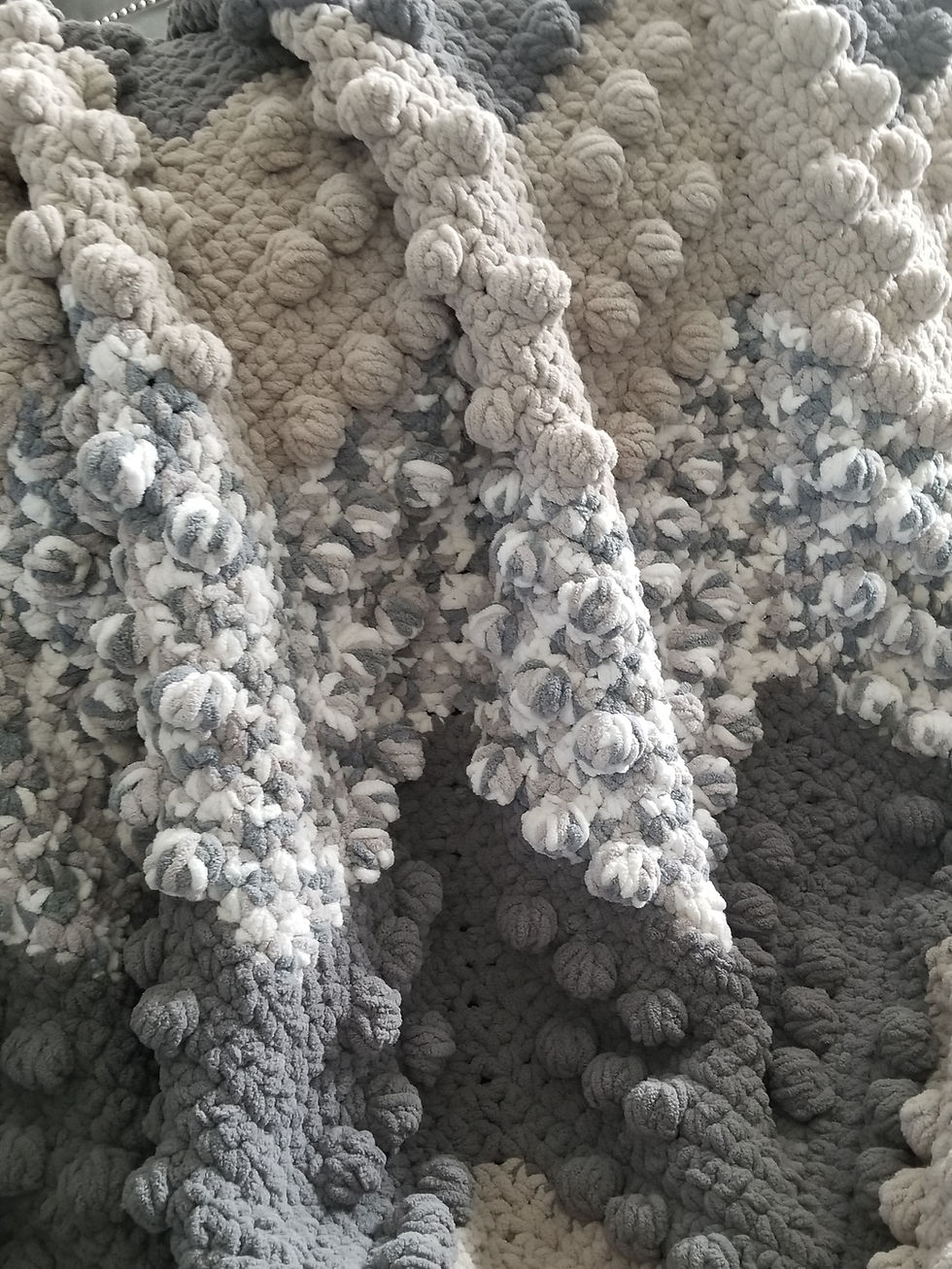 Thumbnail: HANDMADE CROCHET CHEVRON BLANKET