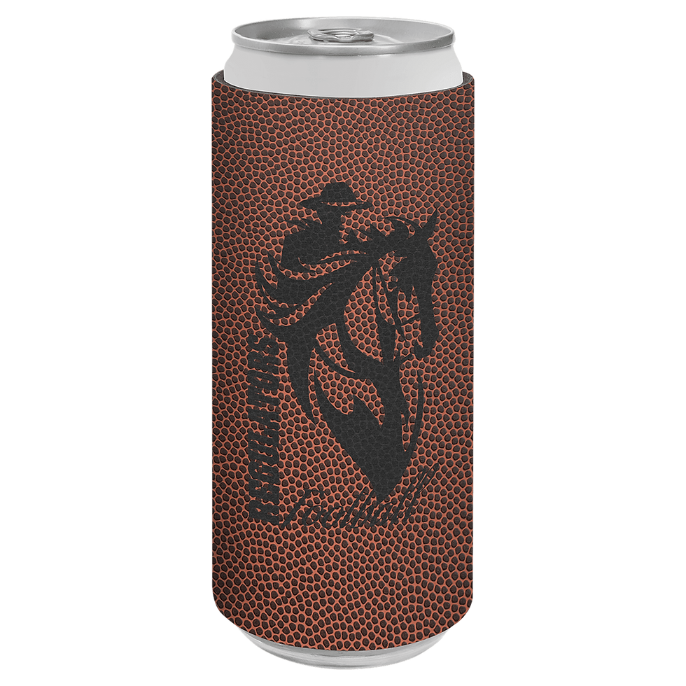 Thumbnail: CUSTOM ENGRAVABLE SLIM LEATHERETTE BEVERAGE HOLDER - 16 VIBRANT COLORS
