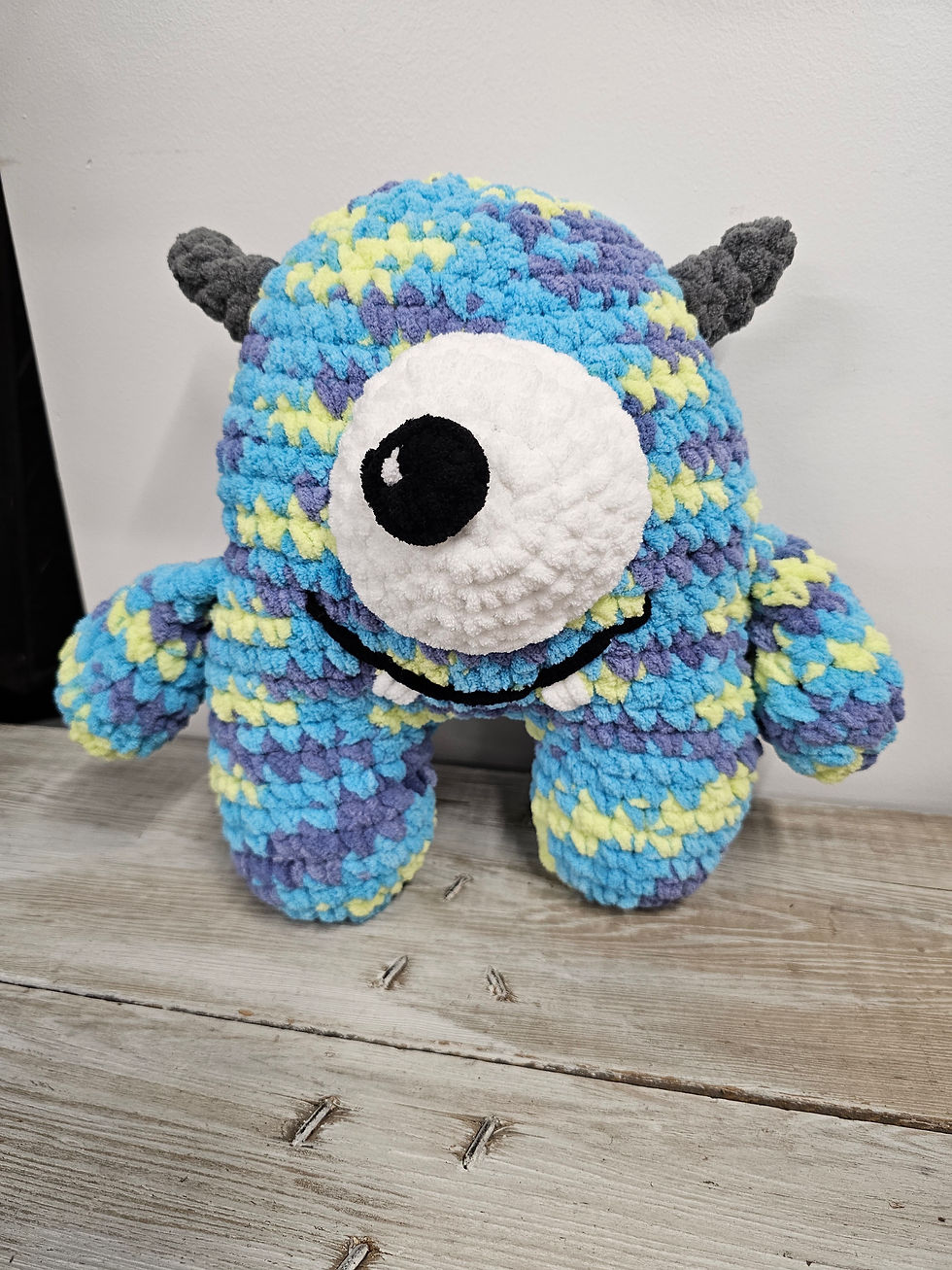 Thumbnail: BLINKY OUR HANDMADE CROCHET ONE-EYED MONSTER PLUSHIE