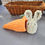 Thumbnail: HANDMADE CROCHET LONG EARED BUNNY & HATCHING CARROT WITH INI BUNNY