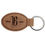 Thumbnail: 3" x 1 3/4" CUSTOM ENGRAVABLE LEATHERETTE OVAL KEYCHAIN