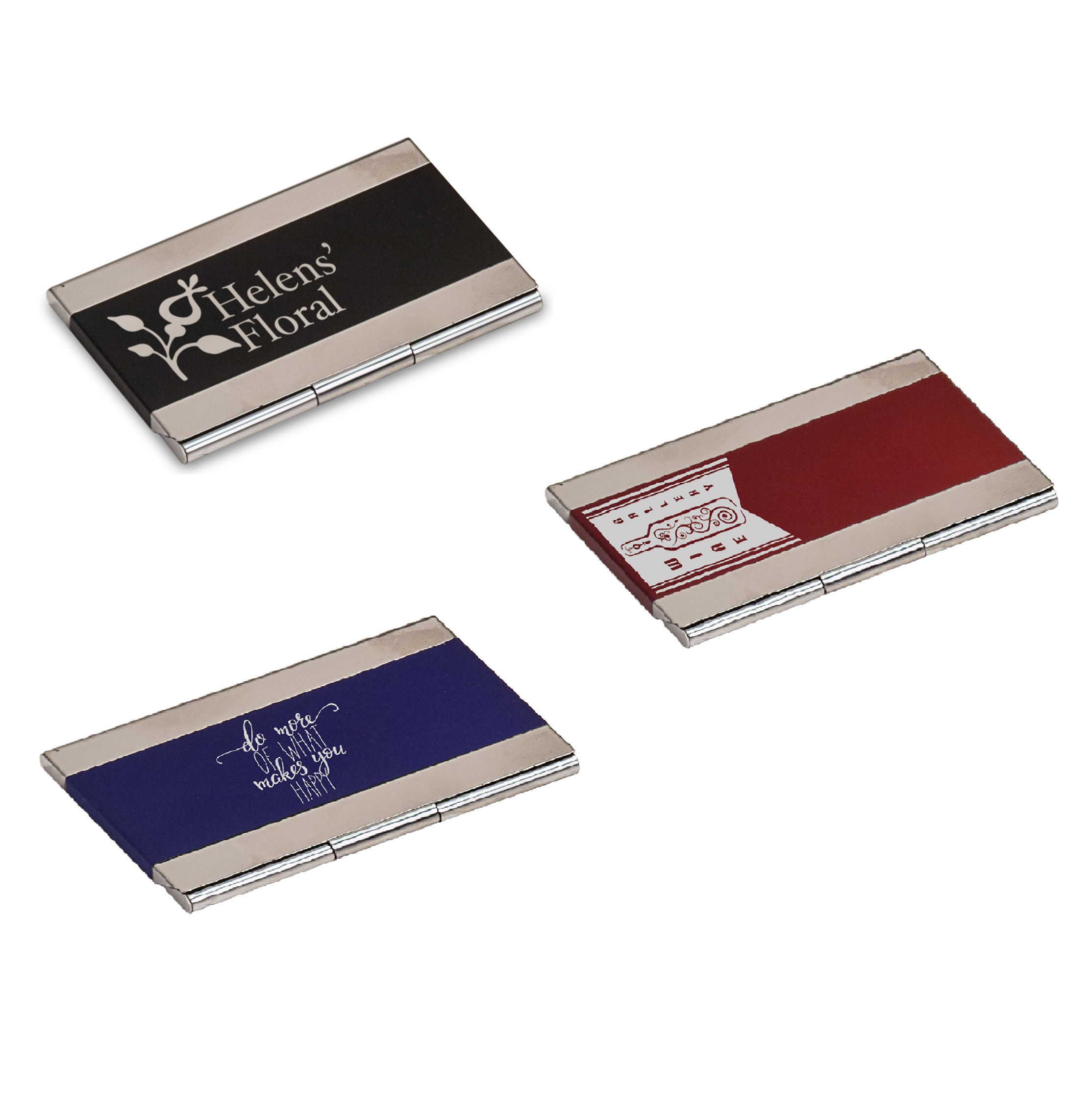 CUSTOM ENGRAVABLE 3 3/4" x 2 1/2" STAINLESS STEEL BUSINESS CARD HOLDER