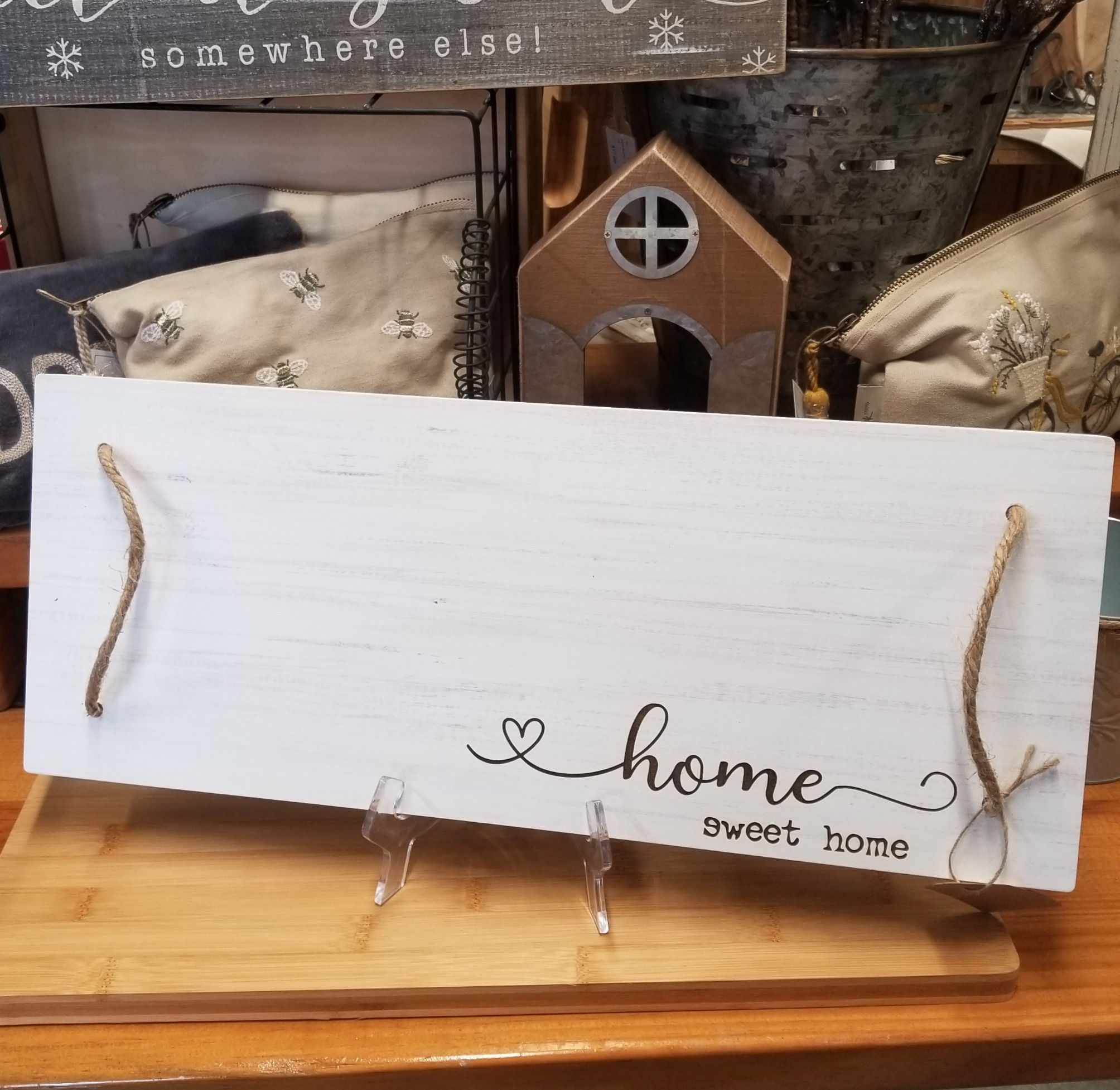 CUSTOM ENGRAVABLE WHITE FAUX WOOD DECORATIVE TRAY