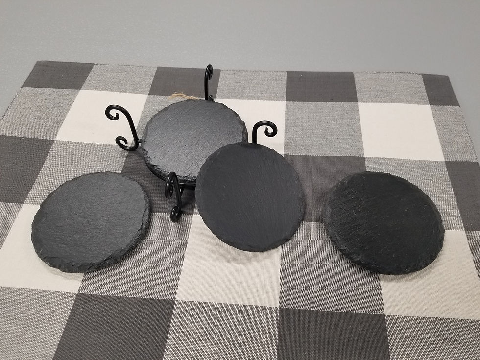 Thumbnail: CUSTOM ENGRAVABLE SLATE COASTER IN ROUND OR SQUARE