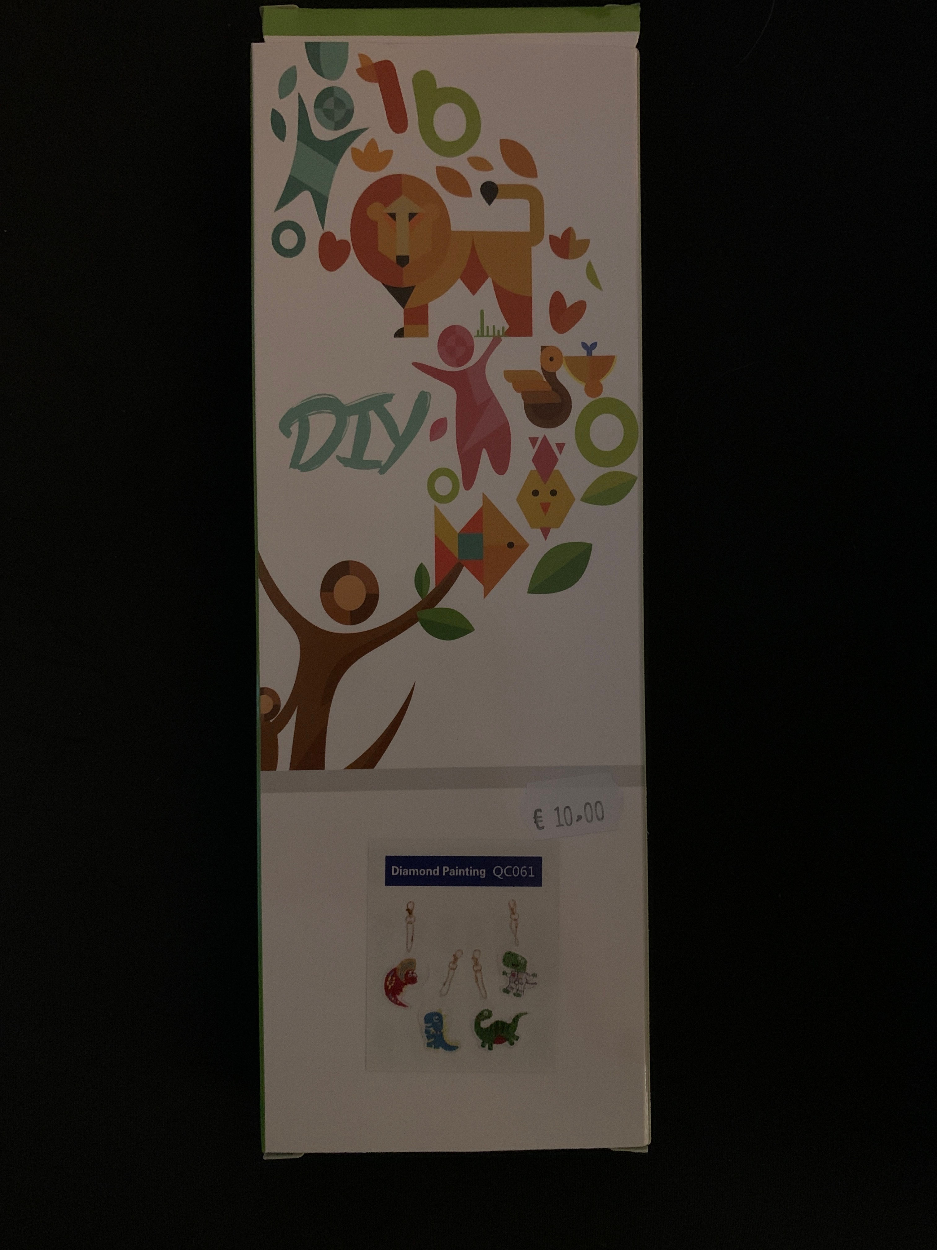 Diamond painting sleutelhanger Dino