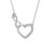 Thumbnail: 925 Sterling Silver Zircon Heart Interlocking Retro Necklace