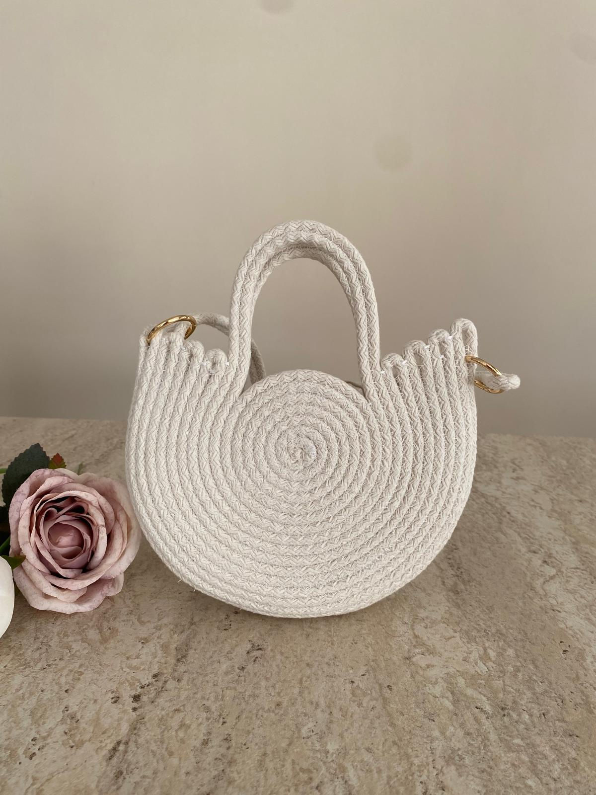 Pamuklu Kordon İp Askılı Kol Çantası