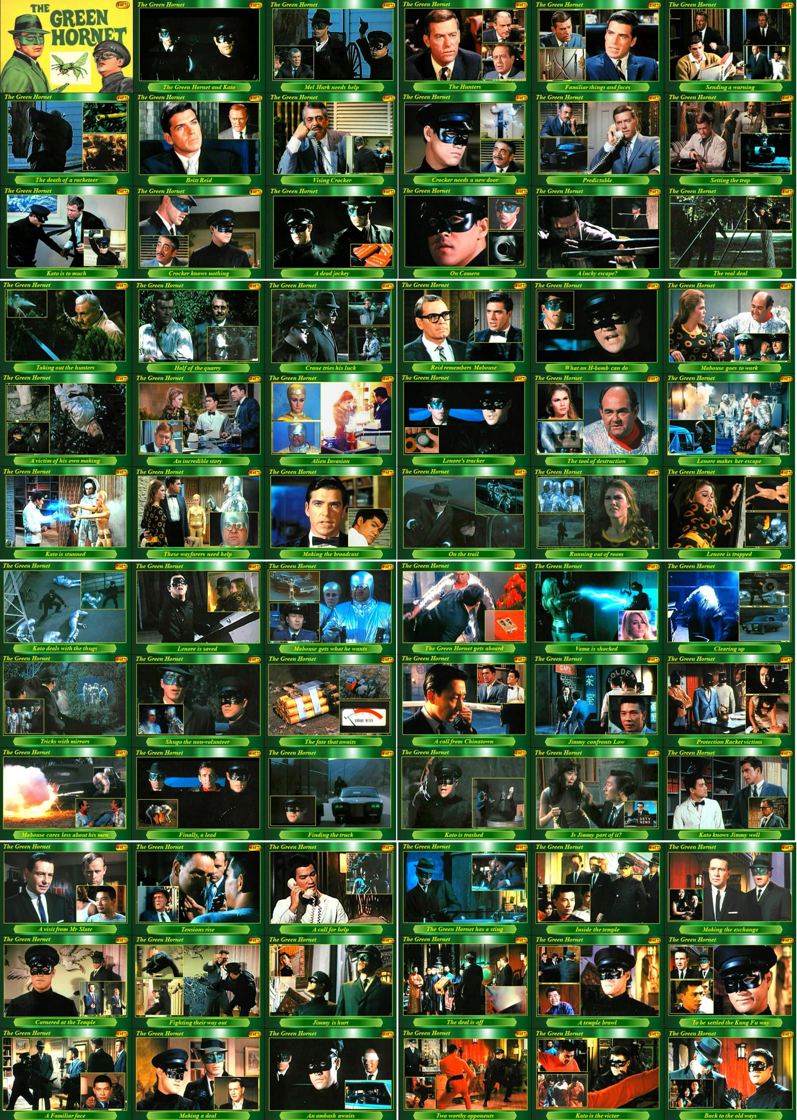 The Green Hornet (1974) Storyboard Cards