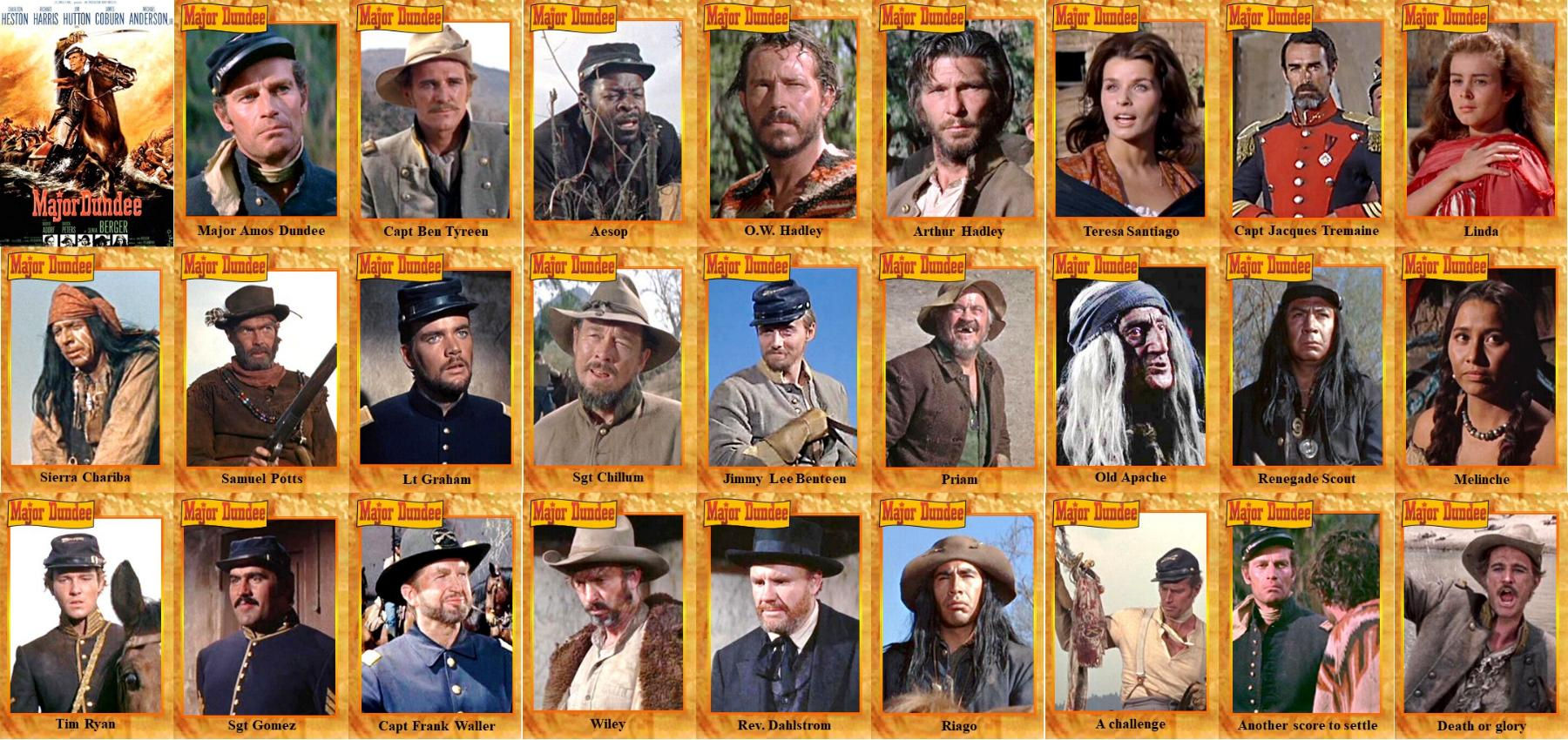 Major Dundee (1966) Character Cards
