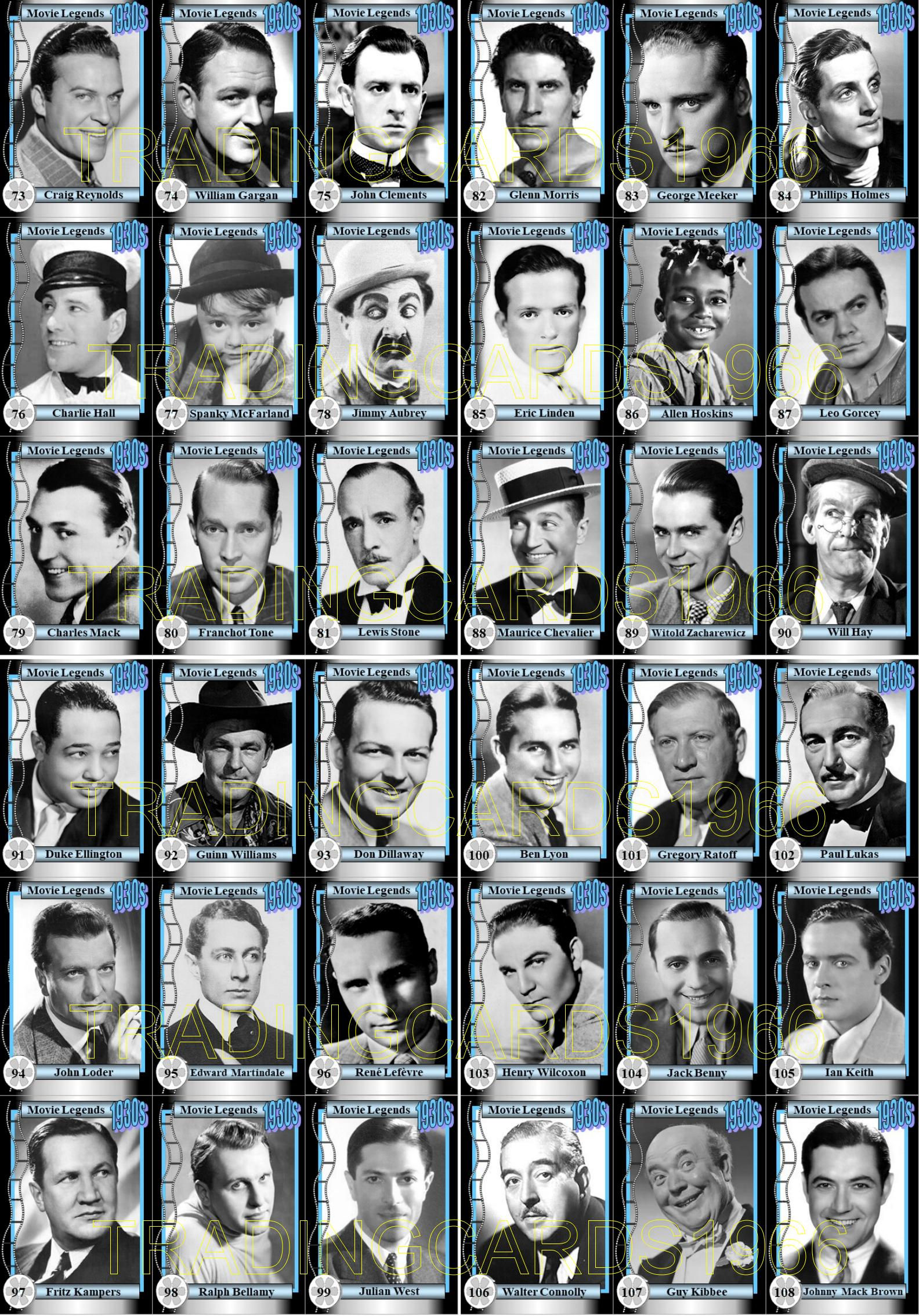 Movie Actors of The 1930s Series 3
