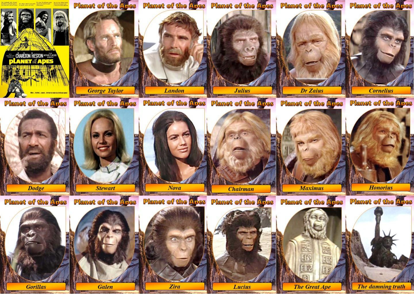 Planet of the Apes (1967) Character Cards