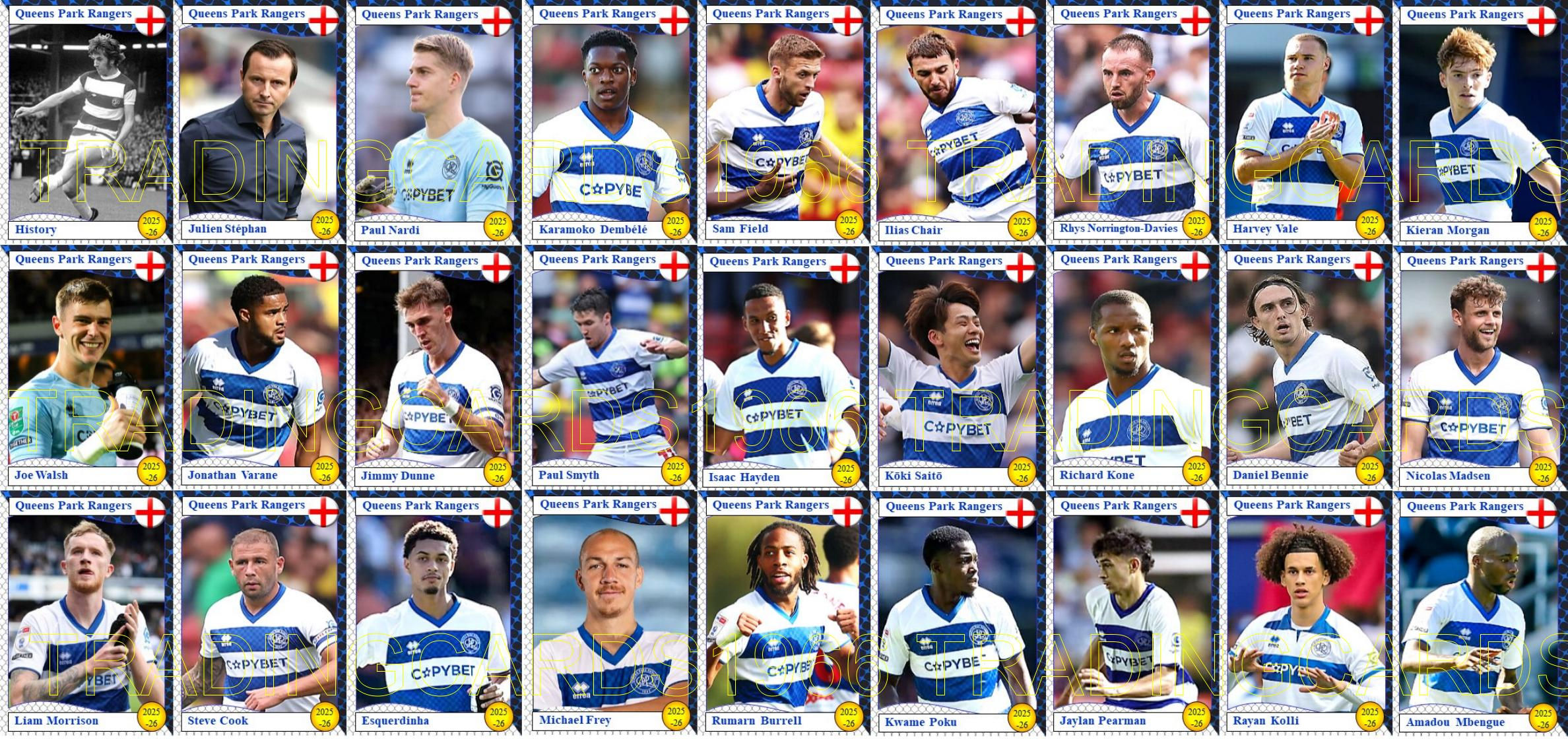 Queens Park Rangers 2025-26 Football Squad Player cards